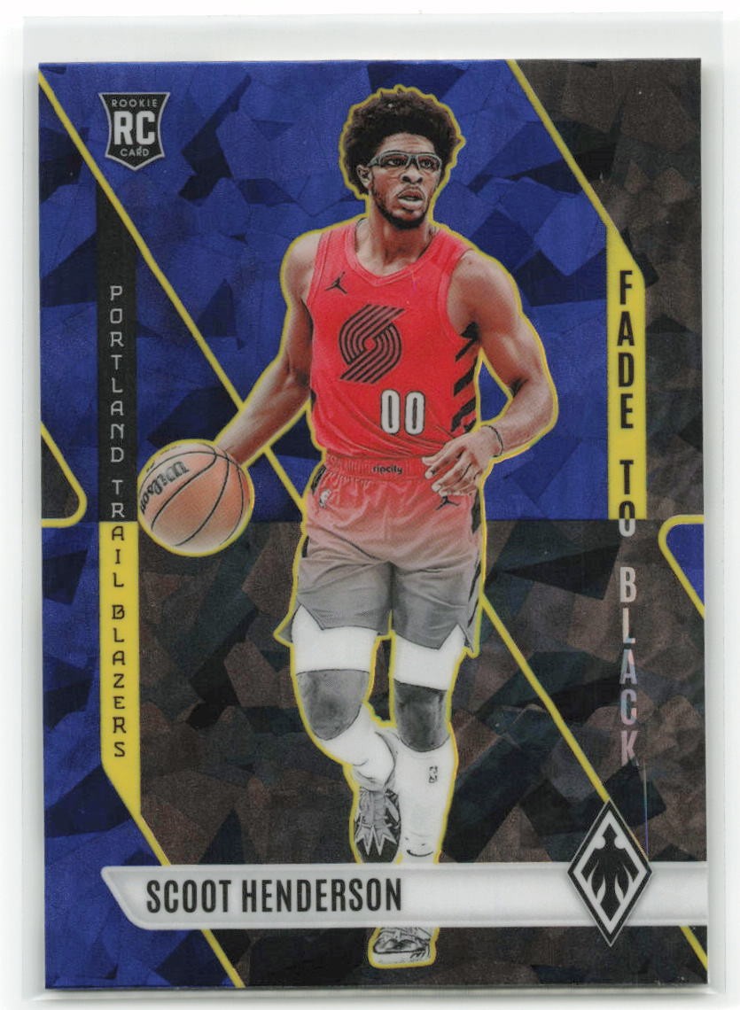 2023-24 Panini Phoenix Scoot Henderson #6 Blue Ice Fade to Black