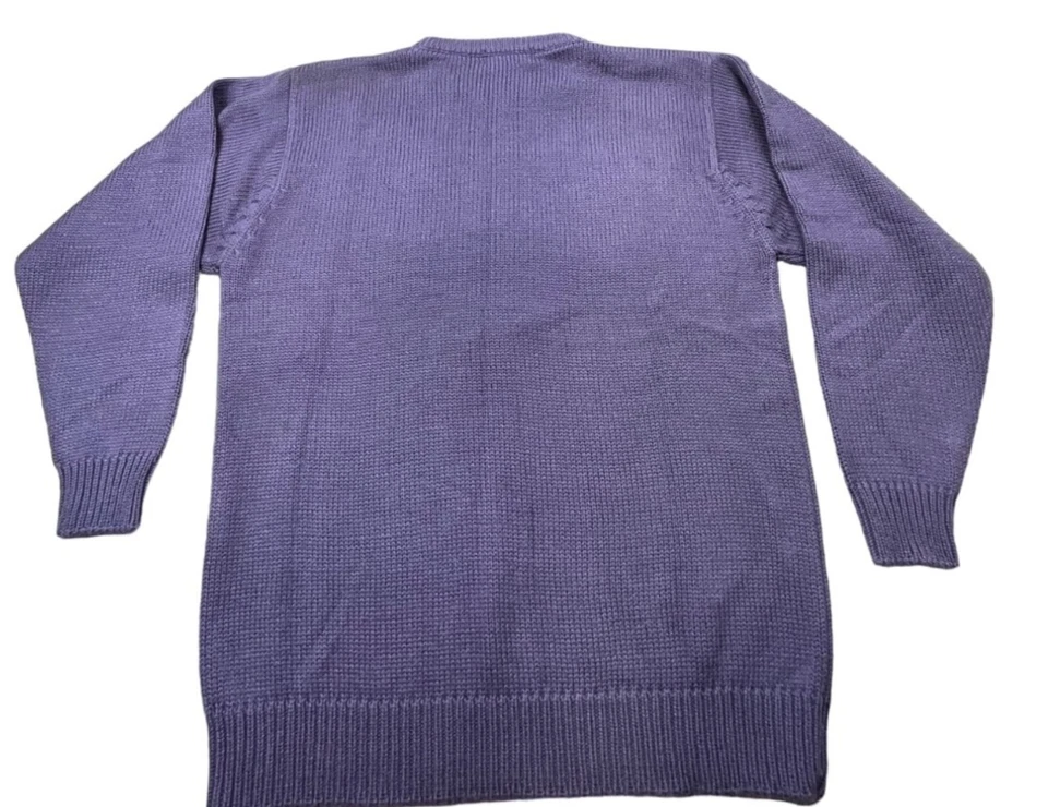 Suéter feminino vintage One Two One roxo médio bordado floral Cottagecore - Imagem 2 de 4