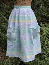 Pure Linen Half Apron with Pockets, Pastel, Retro, Lightweight, Cottage Core