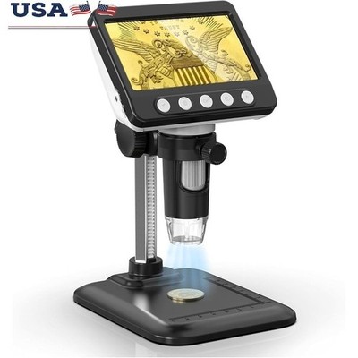 Digital Microscope 1080P LCD 50X-1000X Magnification USB Rechargeable LED Light