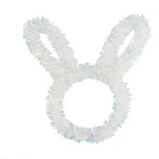 Way to Celebrate tinsel bunny WREATH WHITE