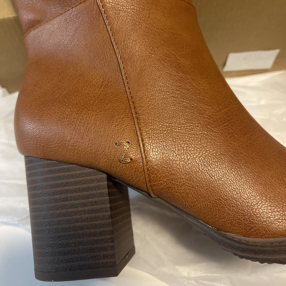 Botas para mujer Zodiac talla 7M Riona cuero coñac cremallera lateral nuevas en caja Foto 3 de 4