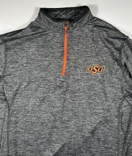 Oklahoma State Cowboys Colosseum 1/4 Zip Pullover Mens M Charcoal Light Weight - Picture 4 of 12