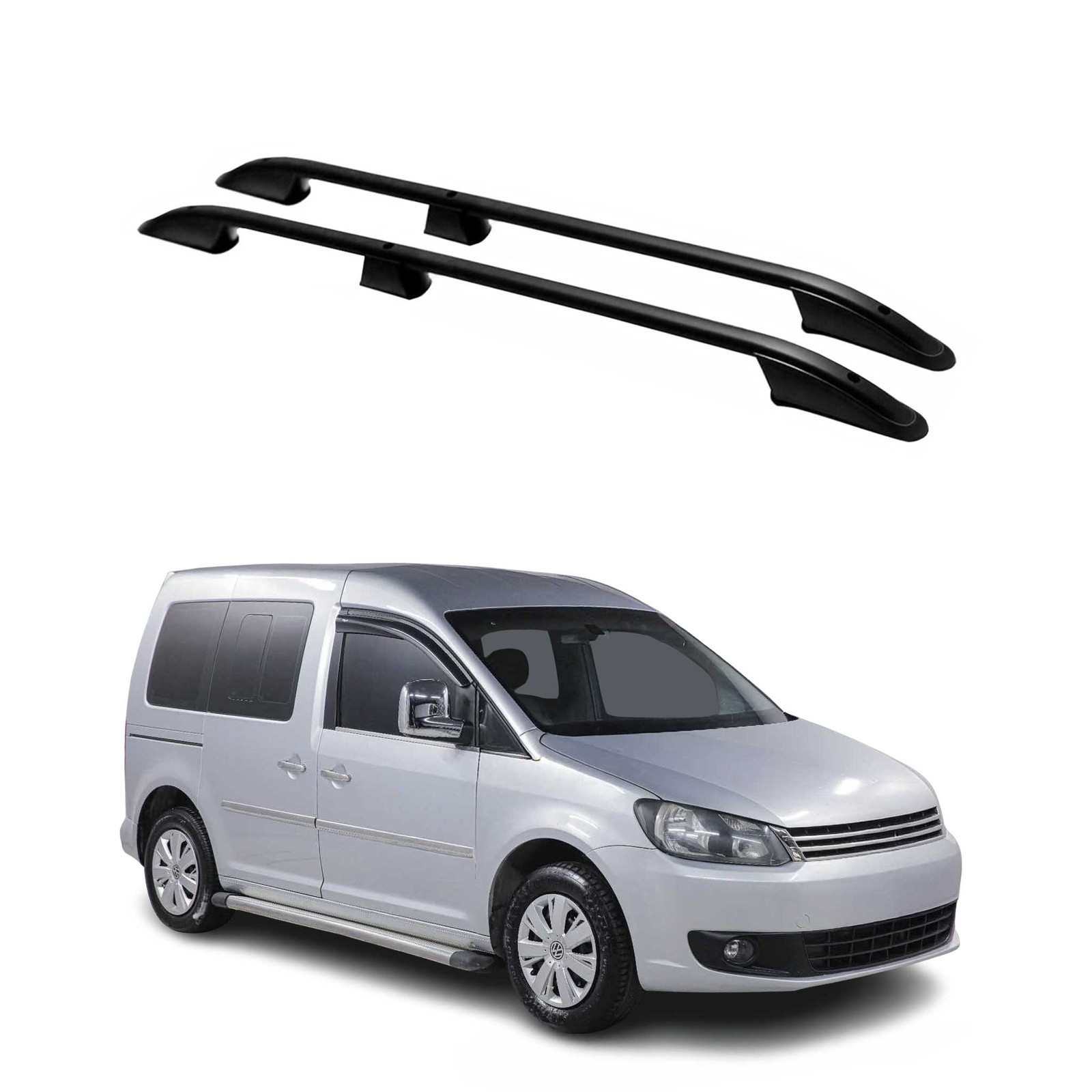 Barres de toit VW Caddy 2010-2015 alu noir haute résistance de charge