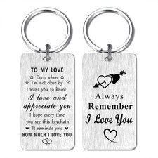 Love Gifts Keychain for Her Wife Girlfriend, I Love You to The Moon and B