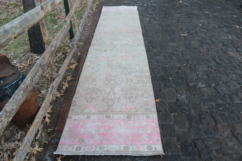 Tapete de corredor turco vintage tecido à mão 150"x30", 380x77cm - Imagem 2 de 4