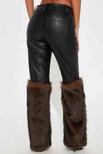 *** KUNSTLEDER HOSEN PELZ FELL GR L 42  ***