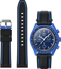Bands for Moonswatch Watch,Soft Silicone Strap Compatible with Omega X Swatch Mo