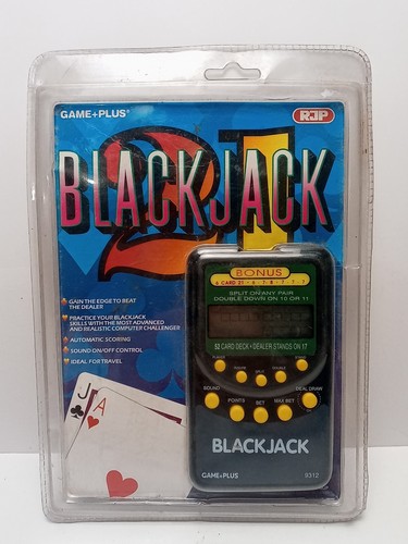 NEU Vintage Spiel + Plus Blackjack RJP elektronisches Handheld-Spiel mit Anleitung
