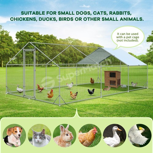 Chicken Coop Pet Cat Dog Enclosure Bird Cage Run Walk In Chook House Pen Shelter - Picture 2 of 12