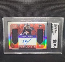 2022 Panini One Formula One Drake London Rookie Auto RPA SGC 9/10 Falcons Pop 1