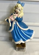 Vintage Ceramic Blond Girl in A Blue Dress & Doll Music Box "Always" Estate Sale