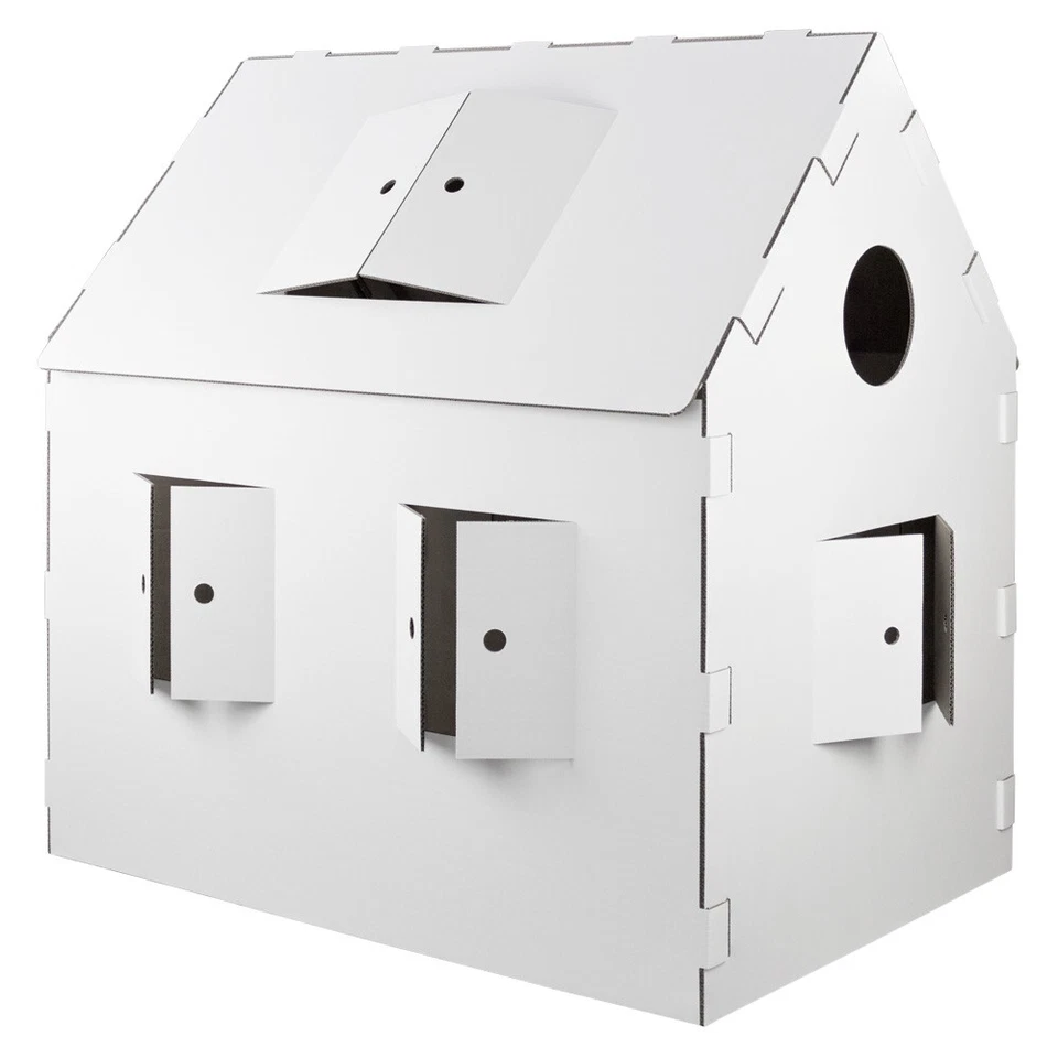 XL Kinder Spielhaus Pappe Papphaus Karton Papier Kartonhaus Papierhaus Kingpower - Bild 4 von 4