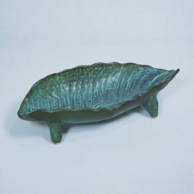 Pottery Dish Bowl Made From Dieffenbachia Plant Handmade Artist One Of A Kind
