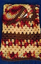 New 2 pc Soft Baby Cradle Bassinet Receiving Blanket Hat Handmade Crocheted