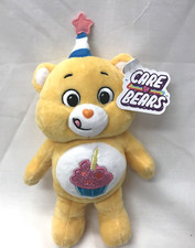 BIRTHDAY BEAR 10" Yellow Care Bears Plush CUPCAKE PARTY HAT 2022 Stuffed Animal