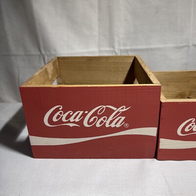 Coca-Cola Wooden Crate Case Red Drink Coca-Cola Logo Retro