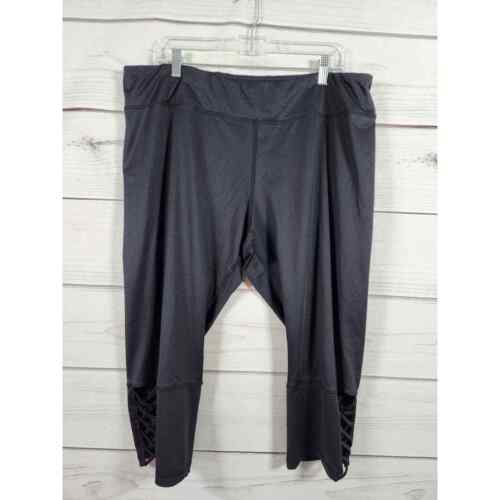 leggings Capri élastiques pour femmes Everlast noir extensible taille moyenne taille taille 2X - Photo 1 sur 6