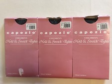 CAPEZIO Ballet Children's Hold Stretch Tights 14C BLACK LARGE NIP Lot of 3