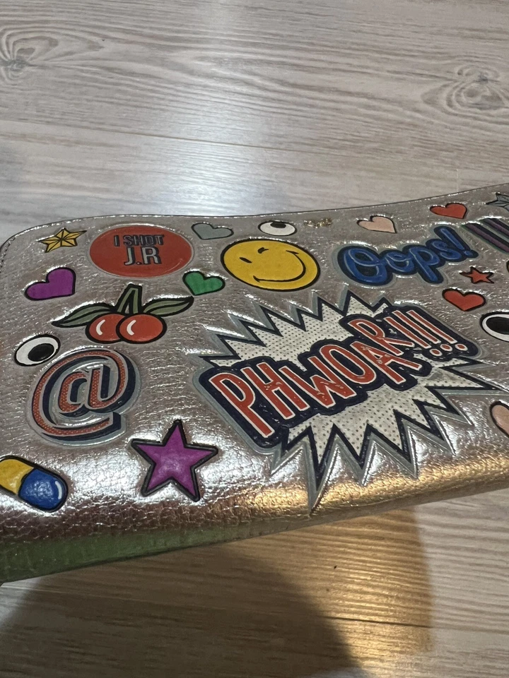Cartera Larga Anya Hindmarch Georgiana Emoji Pegatinas Cremallera Astilla Foto 4 de 4
