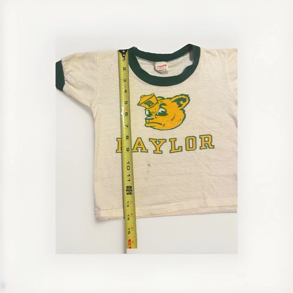 1950s 1960s Champion Running Man Baylor University Youth Size 6 T-shirt - Image 3 of 4