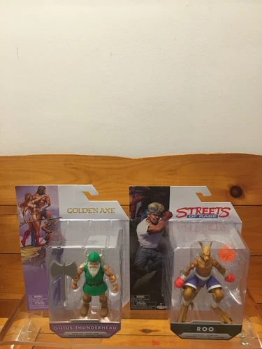 Jakks Pacific Golden Axe Gilius Thunderhead 4" + Streets of Rage Roo 4" Figures