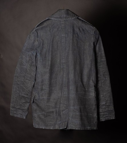 NWT VINTAGE Ralph Lauren Black Label Distressed Denim Jacket Pea Coat SZ 4 - Picture 11 of 11
