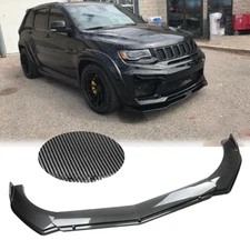 Carbon Fiber Look Front Bumper Lip Spoiler Splitter For Jeep Grand Cherokee