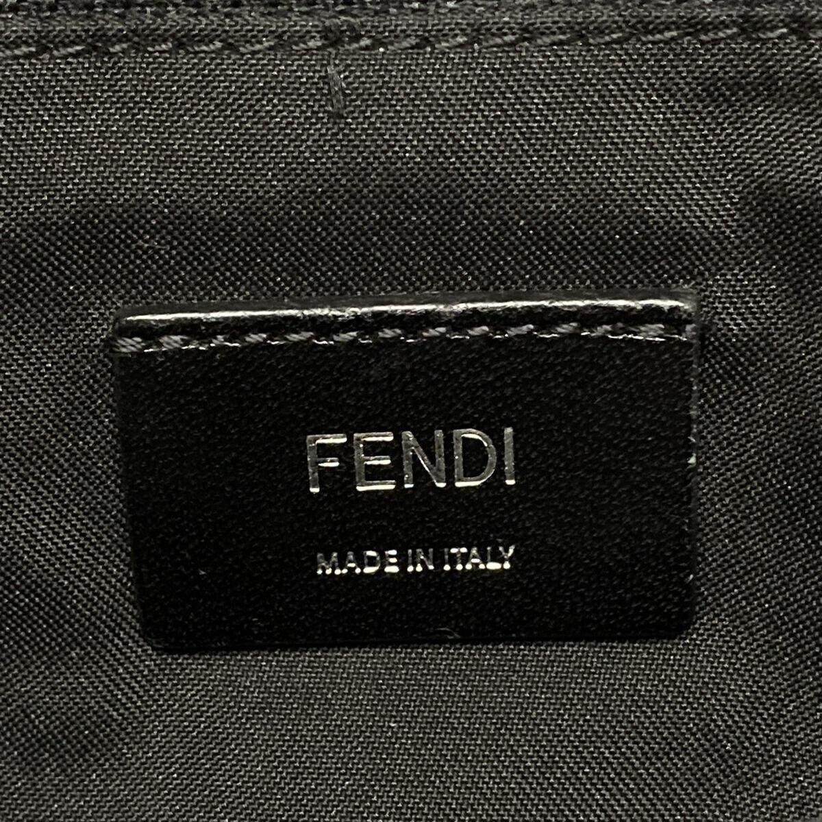 Auth FENDI Bugs Eye 7VZ033 Black Silver Nylon Leather Auth FENDI Bugs Eye 7VZ033 Black Silver Nylon Leather