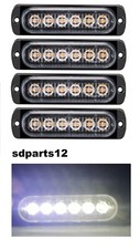 4x Luci ingombro Lampeggianti 6Led Bianco Posizione Luci Soccorso Autocarri
