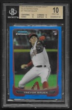 Trevor Bauer 2012 Bowman Chrome Blue Refractor 166/250 #1 BGS 10