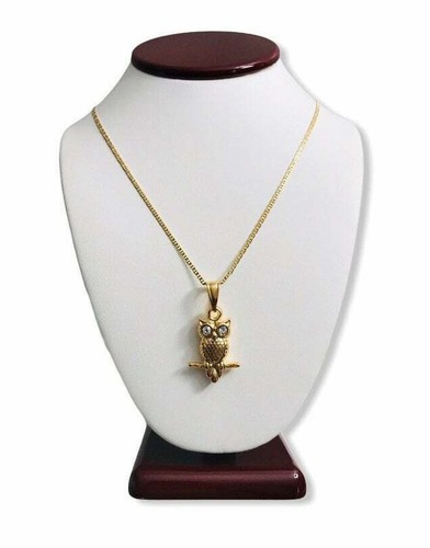 18K gold filled Owl necklace 18" long / Cadena de Buho,Lechuza,Tecolote - P102 - 第 3/6 張圖片