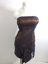 NWT NAOMI WOMENS MOCHA BROWN POLY NYLON SPANDEX STRAPLESS EVENING DRESS SIZE L