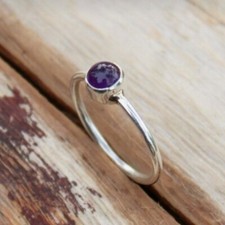 Beautiful Amethyst Gemstone 925 Sterling Silver Wedding Ring Gift Women C-479