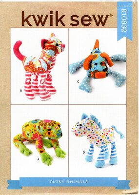 ''Plush Animals''  2020 KWIK SEW Sewing Craft Pattern # R10832 NEW UNCUT FF