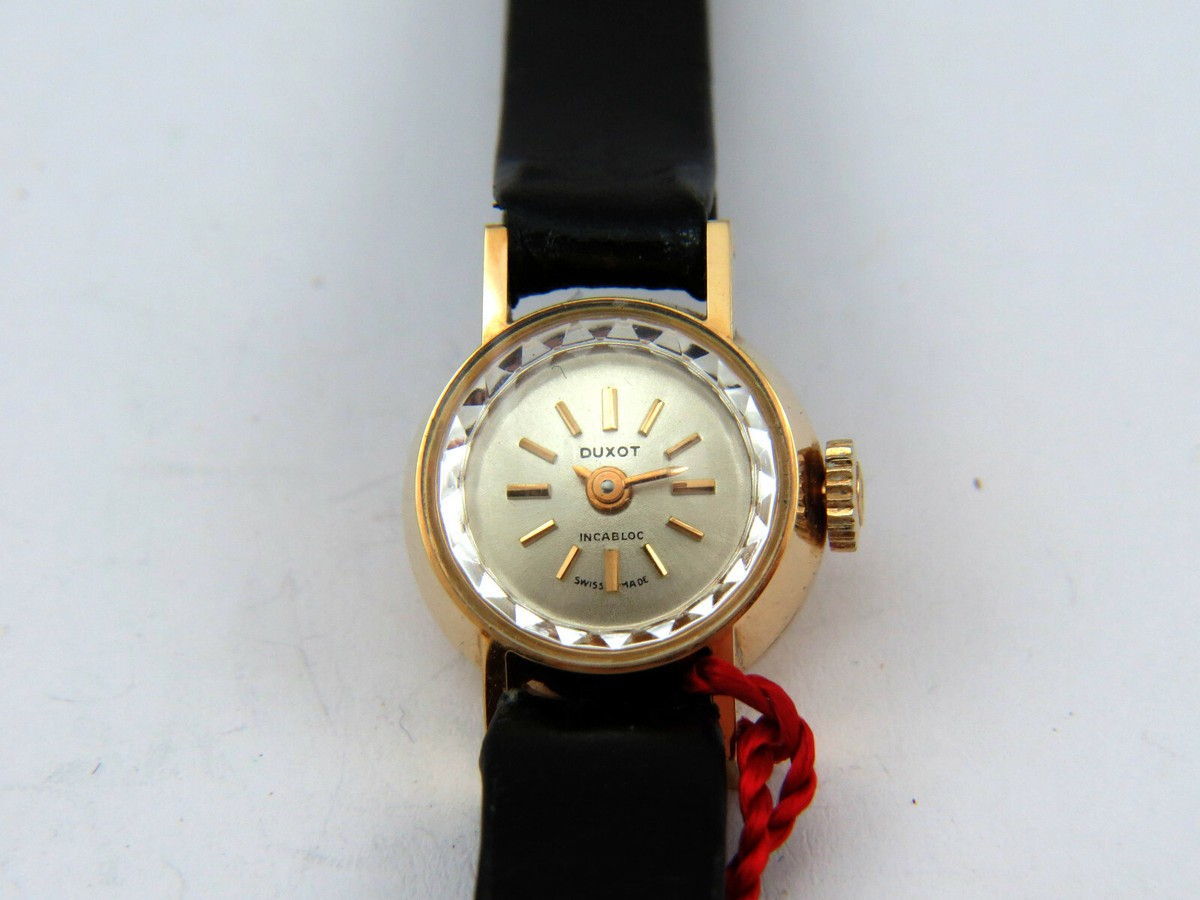 Solid Gold 14K 585 watch Uhr NOS Vintage SwissMade Duxot New very