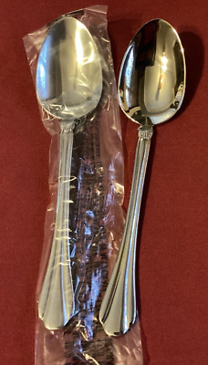 ARTESIA Pfaltzgraff Stainless Set of 2 Lg Soup Spoon Unused 18/8 China Flatware