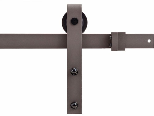 Sliding Hardware w/ Interior Solid Core Wood Painted Dark Coffee DIY Door Slab - Picture 8 of 12