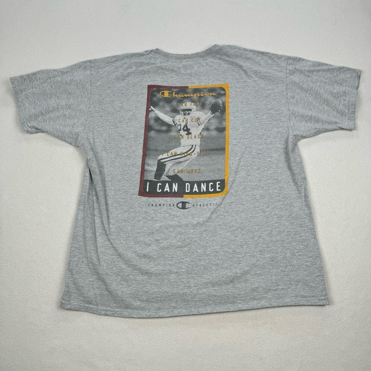 champion 　vintage football t-shirt Vintage Champion Shirt Size XL Grey Short Sleeve I Can Dance