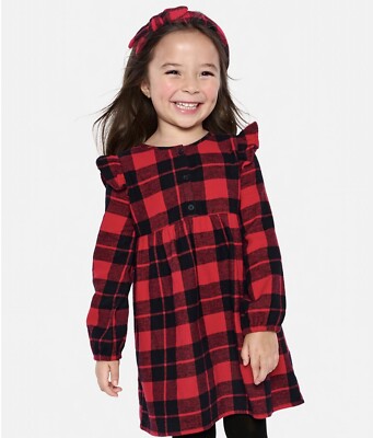 green emerald velvet dress Pumpkin Harvest Burgundy Flannel Dress Burgundy / 10Y main image 0