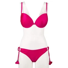 Emporio Armani Swimwear Triangle Push-Up Bra with Tassels Pink XL 11412