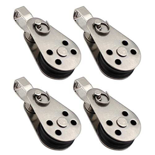 4 Pack Stainless Steel Marine Pulley Rope Runner for Sail Boats Yachts ...