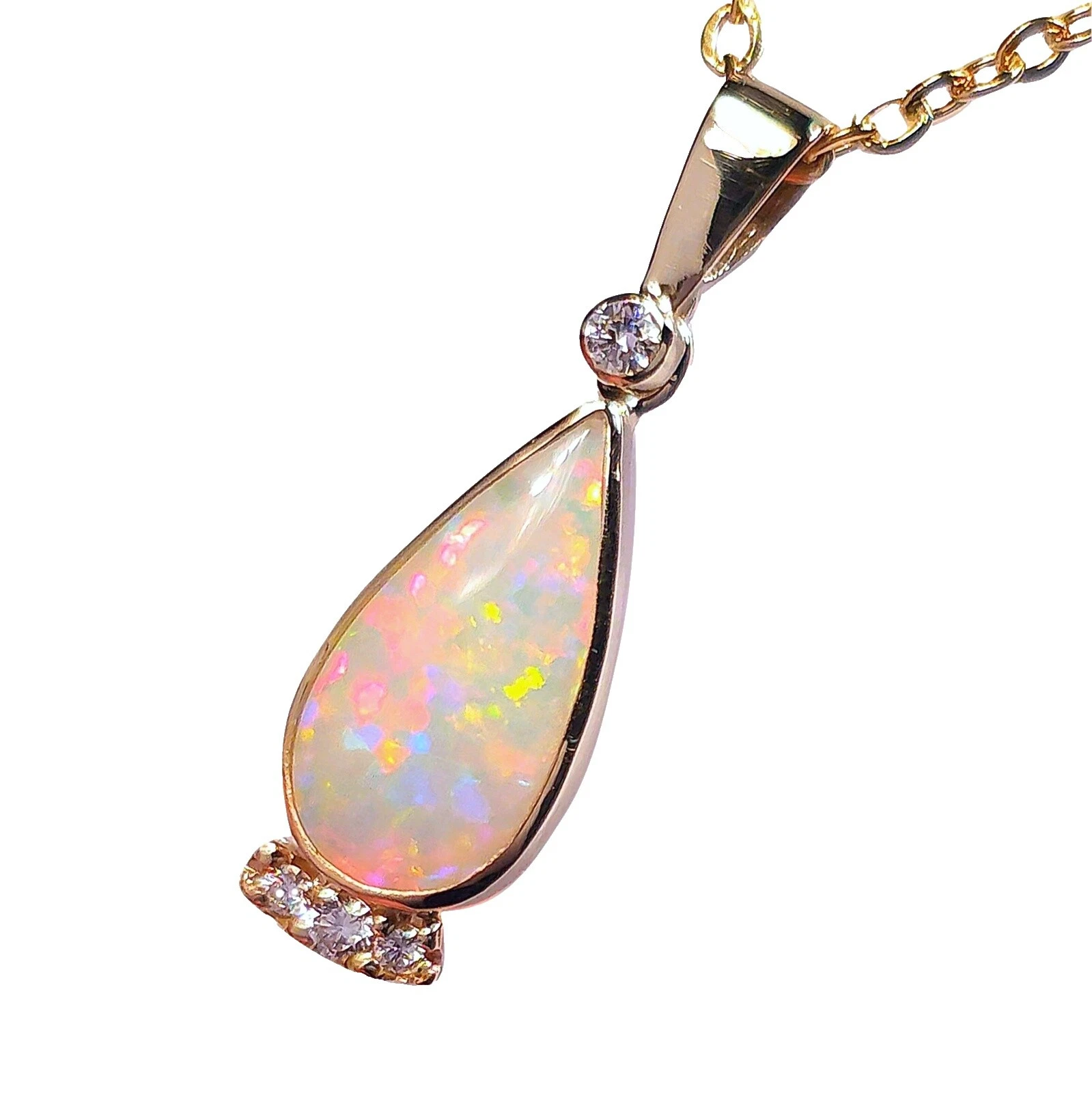 Opal Yellow Gold Handcrafted Necklaces & Pendants