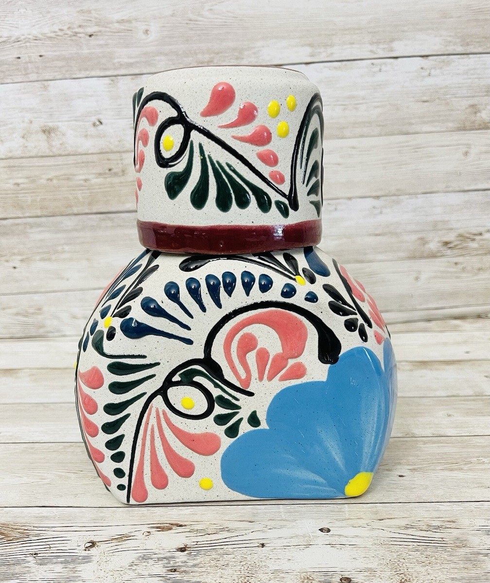 Mexican Water Jug With Cup Garrafon Mexicano De Barro Engove