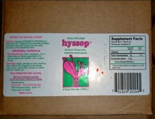 HYSSOP EXTRACT 12 BOTTLES 4oz EACH. ALCOHOL FREE  