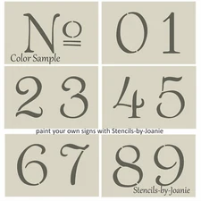 French Old Vintage Style Number STENCIL 4" Paris Chic Cottage Address Home Decor