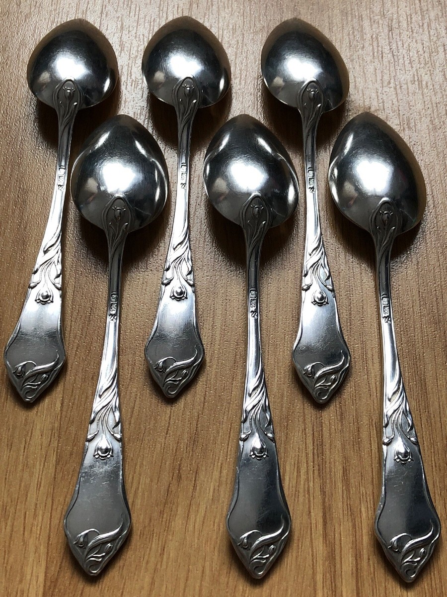 Coffret de 6 Petites Cuillères et Pince à Sucre Bergna Bros. Sunderland