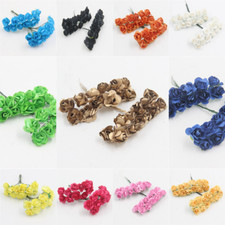 2Set Mini Roses Flowers Bouquet 1/6 Scale Dollhouse Miniatures Garden Multicolor