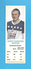 70-71 NHL Hockey DAD'S COOKIES Card GERRY CHEEVERS BOSTON BRUINS EXCEPTIONAL!