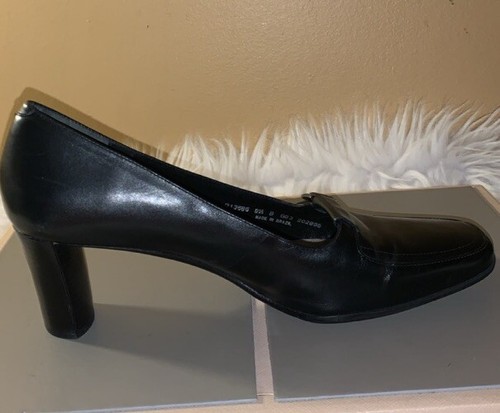 Cole Haan schwarze hochhackige Lederschuhe mit Schnalle 8,5 Blockabsatz 2,5 Zoll - Bild 6 von 13